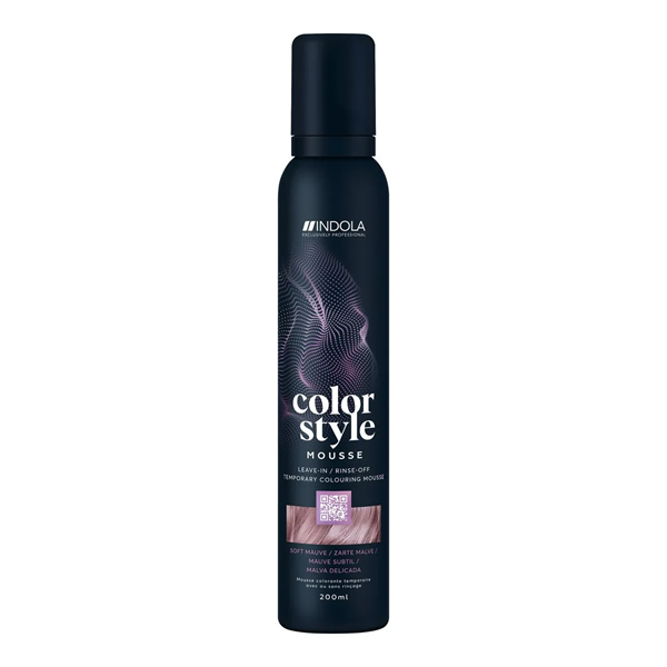 Indola Color Style Mousse Soft Mauve - Оттеночный мусс для укладки волос нежно-лиловый 200 мл