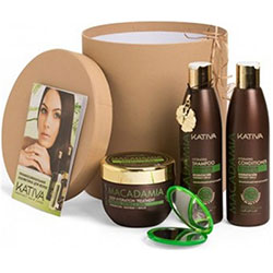 Kativa Macadamia - Подарочный набор "роскошные локоны" (шампунь 250 мл + кондиционер 250 мл + маска 250 мл)