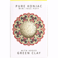 The Konjac Sponge Pure Mini Face Puff With Green French Clay - Мини-спонж для умывания лица