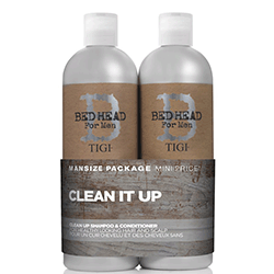 TIGI Bed Head B for Men Clean Up Daily Shampoo+ Peppermint Conditioner - Шампунь для ежедневного применения 750 мл + Мятный кондиционер для волос 750 мл