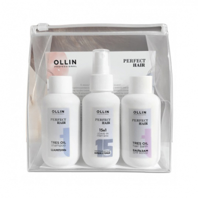 Ollin Professional Perfect Hair - Тревел-набор (шампунь 100 мл, бальзам 100 мл, крем-спрей "15в1" 100 мл)