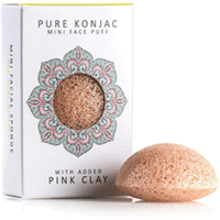 The Konjac Sponge Pure Mini Face Puff With Pink French Clay - Мини-спонж для умывания лица