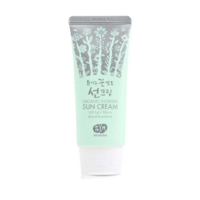 Whamisa Organic Flowers Sun Cream SPF 14 / PA++ - Солнцезащитный крем на основе цветочных ферментов 60 мл
