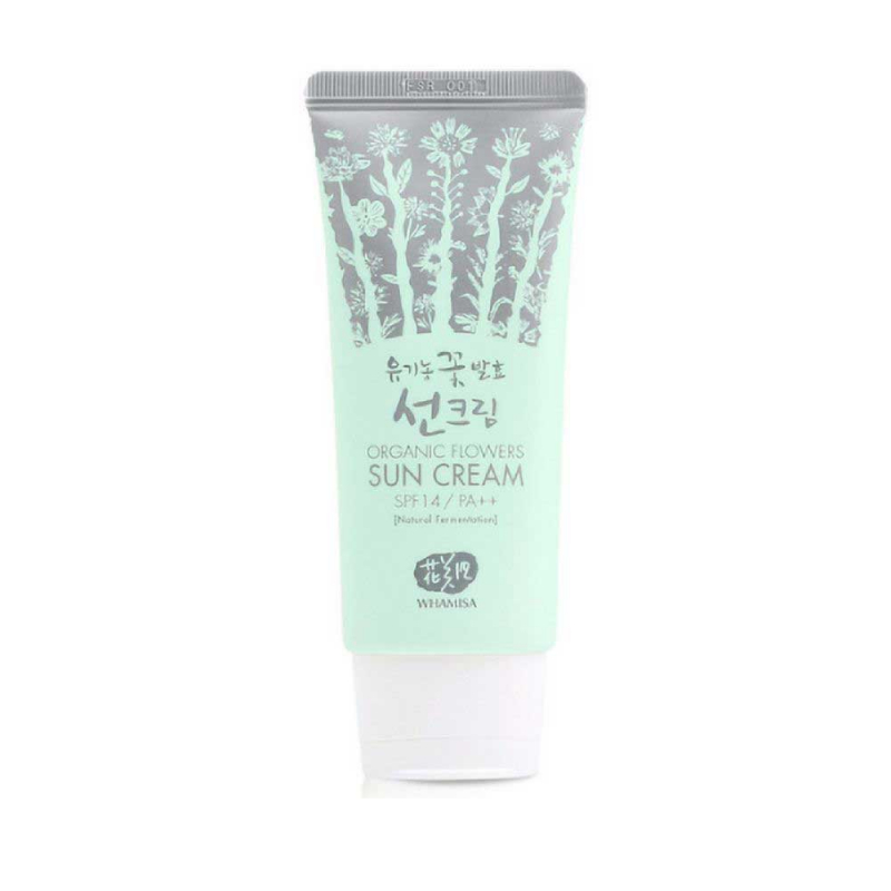 Whamisa Organic Flowers Sun Cream SPF 14 / PA++ - Солнцезащитный крем на основе цветочных ферментов 60 мл