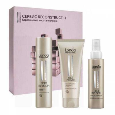 Londa Reconstruct It - Сервисный набор (шампунь 250 мл, восстанавливающее средство 200 мл, средство с кератином 100 мл)