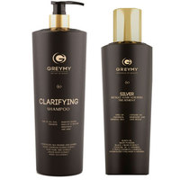 Greymy Silver Result Hair Keratin Treatment + Clarifying Shampoo - Кератиновый крем для восстановления и выпрямления 500 мл + очищающий шампунь 800 мл