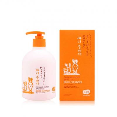 Whamisa Organic Carrot Baby and Kids Body Cleanser - Детский гель для купания на основе кокосового масла и ферментов моркови 500 мл