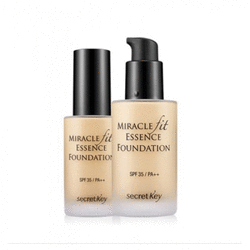 Secret Key Miracle Fit Essence Foundation SPF35 PA++ Light Beige - Жидкая тональная основа SPF35 PA++ "натуральный беж" 30 мл