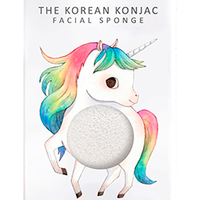 The Konjac Sponge Unicorn Prancing White - Спонж для умывания лица с крючком в комплекте (без добавок)