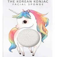 The Konjac Sponge Unicorn Standing White - Спонж для умывания лица с крючком в комплекте (без добавок)