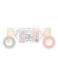 Invisibobble Original Duo Cracker Better Than Lametta - Подарочный набор резинок для волос (розовый/серебряный)