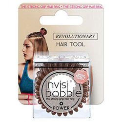Invisibobble Power Pretzel Brown - Резинка для волос в упаковке с подвесом (коричневый) 3 шт