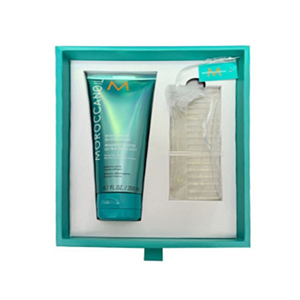 Moroccanoil Shine Gloss Mask Vip 2025 - Набор для волос (маска 200 мл + расческа)