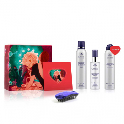 Alterna Set - Набор "идеальные локоны" (лак подвижной фиксации 211 г, спрей-блеск 125 мл, текстурирующий спрей 184 г, расческа) )