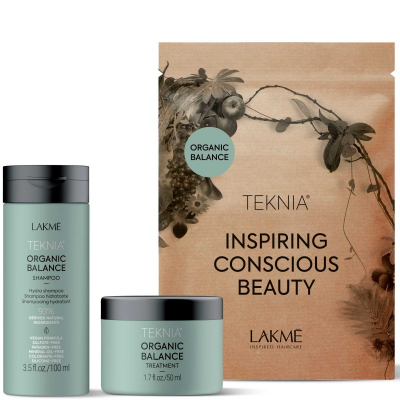 Lakme Teknia Organic Balance Travel Set - Дорожный набор увлажняющий для всех типов волос (шампунь 100 мл, маска 50 мл)
