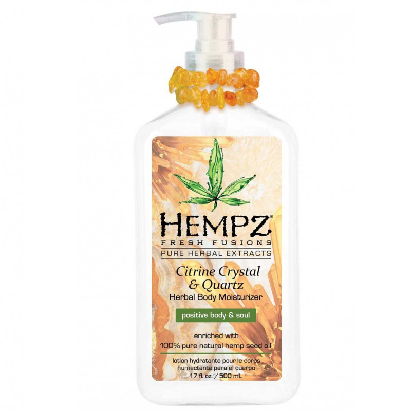Hempz Citrine Crystal and Quartz Body Moisturizer - Молочко для тела увлажняющее с мерцающим эффектом желтый кварц 500 мл