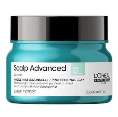 L'Oreal Professionnel Serie Expert Scalp Advanced - Шампунь-маска с глиной для глубокого очищения жирной кожи головы 250 мл