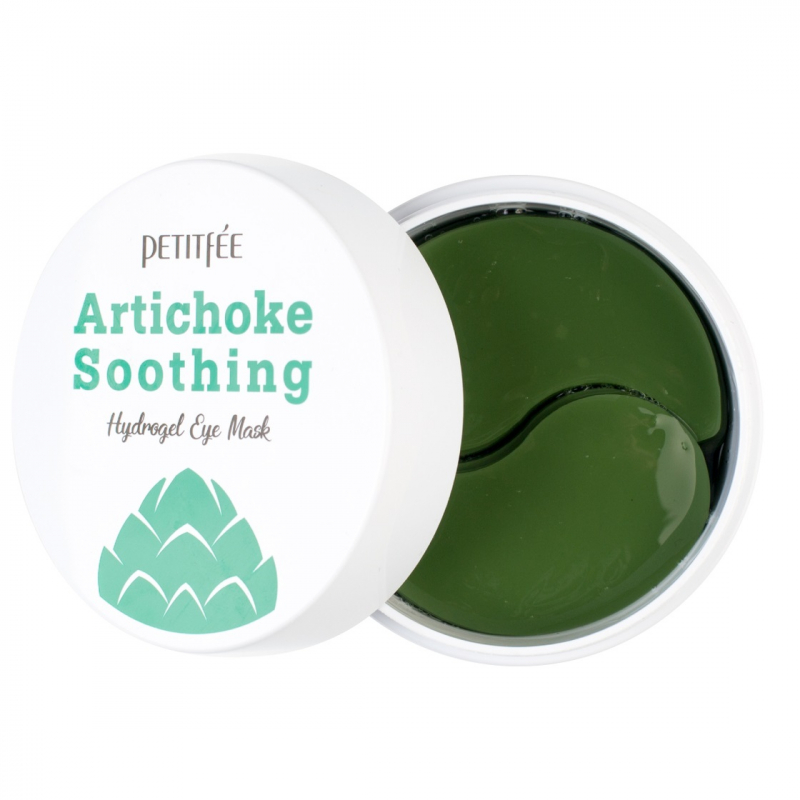 Petitfee Artichoke Soothing Hydrogel Eye Mask - Патчи гидрогелевые для глаз с экстрактом артишока освежающие и успокаивающие 60 шт