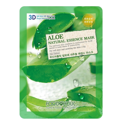 Foodaholic 3D Aloe Natural Essence - Тканевая маска с экстрактом алоэ 23г 