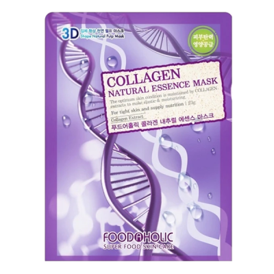 Foodaholic 3D Collagen Natural Essence - Тканевая маска с коллагеном 23г 
