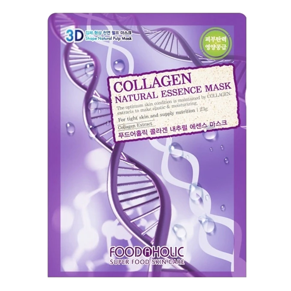 Foodaholic 3D Collagen Natural Essence - Тканевая маска с коллагеном 23г 