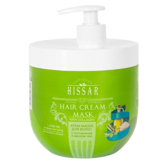 Elea Professional Luxor Apoteker Hissar Mask - Крем-маска для волос с коллагеном и маслом чиа 1000 мл