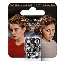 Invisibobble Nano True Black - Резинка для волос в упаковке с подвесом (черный) 3 шт