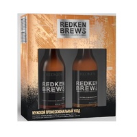 Redken Brews - Подарочный набор "профессиональный уход из нью-йорка для мужчин" (шампунь 3 в 1 300 мл + шампунь для интенсивного очищения 300 мл)