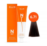 Ollin Professional N-Joy - Перманентная крем-краска для волос 6/71 темно-русый  коричнево-пепельный 100 мл