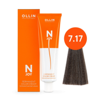 Ollin Professional N-Joy - Перманентная крем-краска для волос 7/17 русый пепельно-коричневый 100 мл