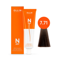 Ollin Professional N-Joy - Перманентная крем-краска для волос 7/71 русый коричнево-пепельный 100 мл