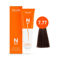 Ollin Professional N-Joy - Перманентная крем-краска для волос 7/77 русый интенсивно-коричневый 100 мл