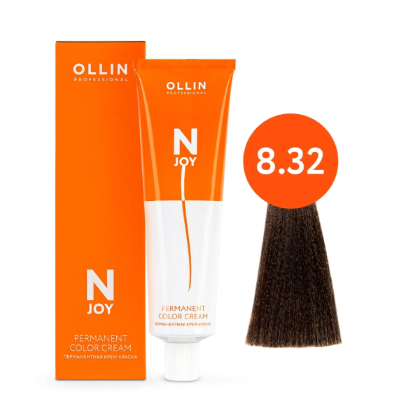 Ollin Professional N-Joy - Перманентная крем-краска для волос 8/32 светло-русый золотисто-фиолетовый 100 мл