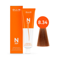 Ollin Professional N-Joy - Перманентная крем-краска для волос 8/34 светло-русый золотисто-медный 100 мл