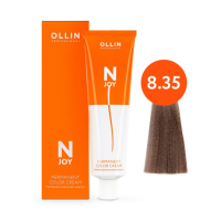 Ollin Professional N-Joy - Перманентная крем-краска для волос 8/35 светло-русый золотисто-махагоновый 100 мл