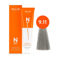 Ollin Professional N-Joy - Перманентная крем-краска для волос 9/11 блондин интенсивно-пепельный 100 мл