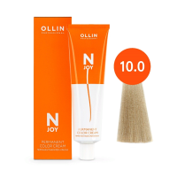 Ollin Professional N-Joy - Перманентная крем-краска для волос 10/0 светлый блондин 100 мл