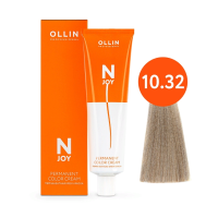 Ollin Professional N-Joy - Перманентная крем-краска для волос 10/32 светлый блондин золотисто-фиолетовый 100 мл