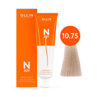 Ollin Professional N-Joy - Перманентная крем-краска для волос 10/75 светлый блондин коричнево-махагоновый 100 мл