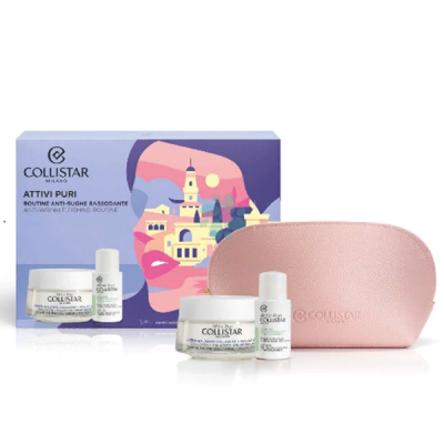 Collistar Attivi Puri - Набор (укрепляющий крем 50 мл+лосьон салициловая кислота+ниацинамид 15 мл+косметичка)