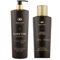 Greymy Gold Hair Keratin Treatment + Clarifying Shampoo - Кератиновый крем для выпрямления с частицами золота 500 мл + очищающий шампунь 800 мл