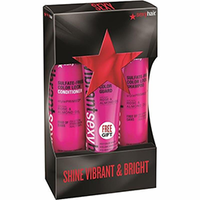 Sexy Hair Vibrant Color Lock Shampoo + Conditioner + Spray & Play Volumizing Hairspray - Набор (шампунь для сохранения цвета 300 мл+ кондиционер для сохранения цвета 300 мл+ спрей для создания объема 50 мл)