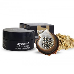 Ayoume Gold + Black Pearl Eye Patch - Патчи для глаз от темных кругов с золотом и черным жемчугом 60*1,4 г