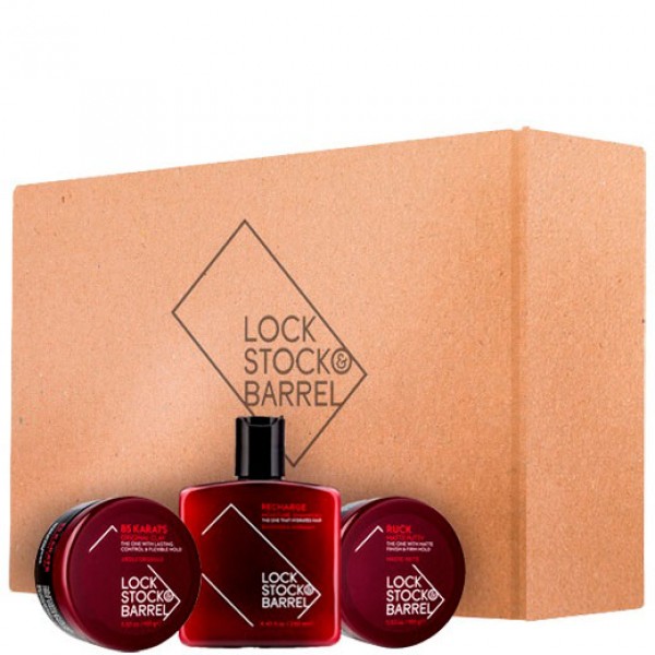 Lock Stock and Barrel - Подарочный набор №1 (шампунь 250 мл, глина 100 г, мастика 100 г) 