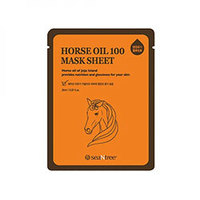 Seantree Horse Oil 100 Mask Sheet - Маска для лица тканевая увлажняющая с лошадиным жиром 20 мл