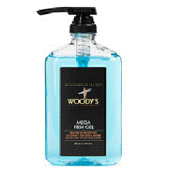 Woody's Mega Firm Gel With Free Pump - Гель для волос сверх сильной фиксации с дозатором 500 мл