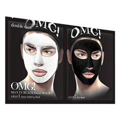 Double Dare OMG  Man In Black Facial Mask Kit - Маска мужская двухкомпонентная для ухода за кожей лица
