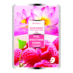 Deoproce Color Synergy Effect Sheet Mask Pink - Маска тканевая на основе цветов лотоса и малины 20 г