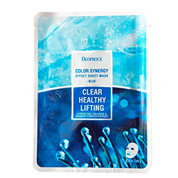 Deoproce Color Synergy Effect Sheet Mask Blue - Маска тканевая морской коллаген 20 г