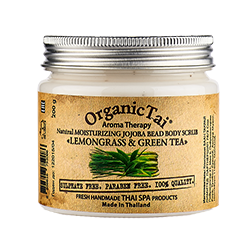 Organic Tai Body Scrab - Натуральный увлажняющий скраб для тела с гранулами жожоба «лемонграсс и зеленый чай» 200 г